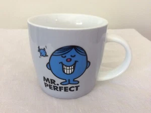Mr Men Trademark Mr Perfect Mug Ceramic Coffee / Tea 370ml White 2016 Grey Blue - Picture 1 of 3