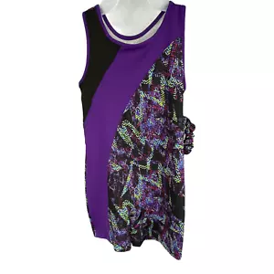 Girl Size 7/8 M Gymnastic Purple Black Abstract Design Short Leg by Danskin Now - Bild 1 von 7