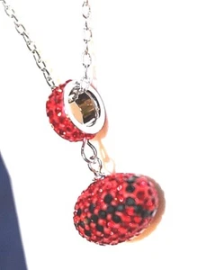 Charm calcio cristallo su catena in acciaio inox da 16 pollici con finitura rodiata - Foto 1 di 6