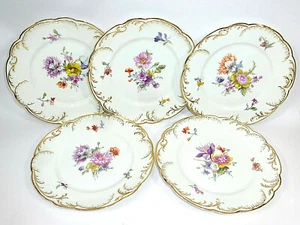 5 X Plate With Flower Painting Rosenthal Louis XIV 1898-1906 - Picture 1 of 10