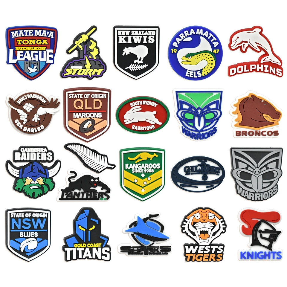 NRL RUGBY LEAGUE Football Logo Shoe Charms For CROC & JIBBITZ Cake Ddcoration - image 1 of 1