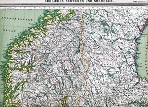 NO SE DK 1888 orig. Atlas-Karte Jönköping Visby Stavanger Oslo Molde Upsala Lund - Picture 1 of 2