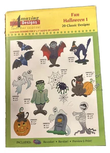 Amazing Designs Fun Halloween 1 Embroidery cd 20 Classic Designs - Picture 1 of 1