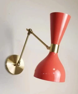 Decor Mid Century Italian Wall Light -Sputnik Brass Wall Scone Beautiful Brass - Picture 1 of 6