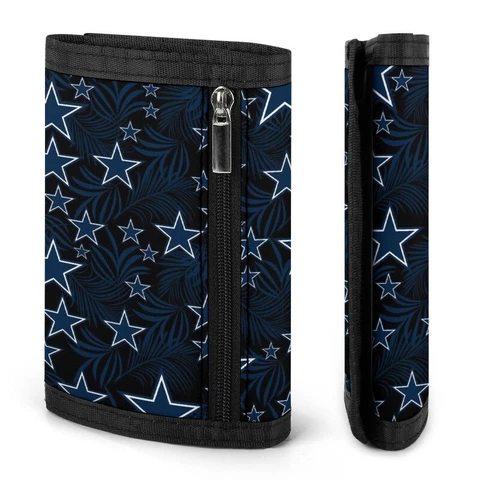 Dallas Cowboys Fans Wallets Mens Trifold Printed Wallet Zipper Coin Purse Cover