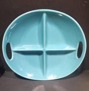 Plato para servir de cerámica dividido Destinos S.A. Portugal azul 12" Usado en excelente estado - Imagen 1 de 4
