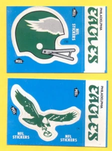 Juego de pegatinas de casco y logotipo Fleer Action Philadelphia Eagles 1985 raro - Imagen 1 de 2