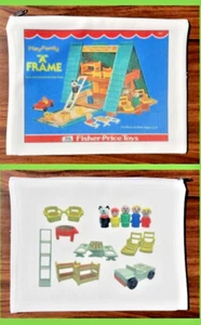 Vintage Fisher Price Little People 990 A FRAME ZIPPER CANVAS STORAGE BAG Tote - Picture 1 of 3
