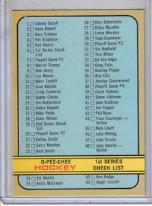 1972-73 OPC O-Pee-Chee primera serie lista de verificación sin marcar tarjeta original #6 casi nueva++ rara - Imagen 1 de 2