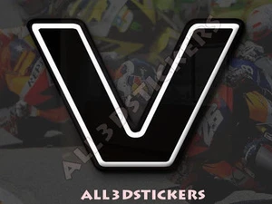 3D Stickers Resin Domed LETTER V - Color Black - 25 mm(1 inch) Adhesive Decal - Picture 1 of 1