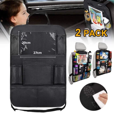 2PCS Auto Rücksitztasche Rückenlehnenschutz Für Kinder Autositzschoner Organizer - Bild 1 von 4