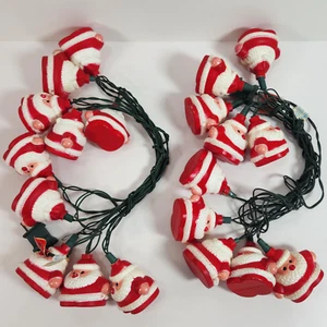 Vintage Blasform Weihnachtsmann Lichterkette 2er Set Weihnachten Urlaub 20 Figuren 2 Zoll - Bild 1 von 12