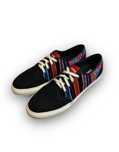 INKKAS Falcon BLACK Men's Bohemian Aztec Rasta Low Top Canvas Shoes M12 / W14 - Picture 1 of 14