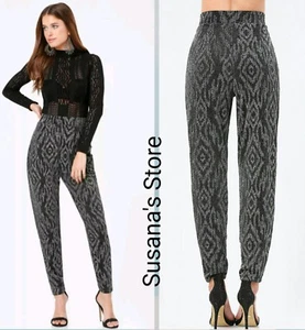 NWT bebe SIZE S Metallic Atlas Leggings Shimmering metallic ikat jacquard $113 - Picture 1 of 6