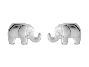 Nuevo par 925 Pendientes de diseño de elefante de plata de ley maciza - Imagen 1 de 2