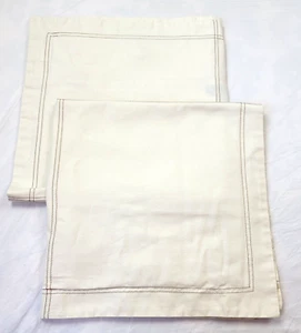 2 American Living Creme Leinenmischung Euro Shams Ralph Lauren Braun Akzentstich - Bild 1 von 17