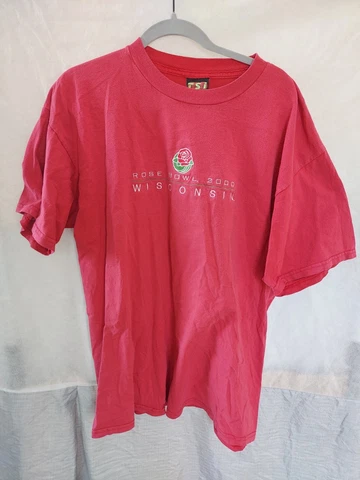VTG Wisconsin Badger 2000 Rose Bowl XL Graphic Shirt Cover