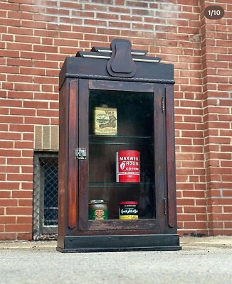 Art Deco Display Case / Cabinet - Glass Shelves - Unique Design - Free Shipping - Image 1 of 4