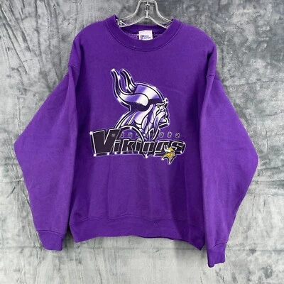 Sudadera De Colección Jugador Profesional Minnesota Vikings Skol NFL Cuello Redondo Púrpura Hecha en EE. UU. Foto 1 de 4