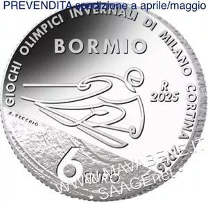 PREVENDITA ITALIA 2025 GIOCHI OLIMPICI CORTINA MILANO BORMIO SCI ALPINO 6 EURO - Picture 1 of 2