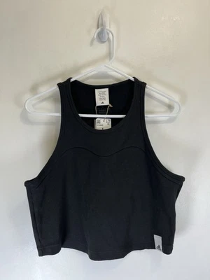 Camiseta sin mangas recortada Adidas para mujer grande negra lisa nueva con etiquetas Foto 1 de 4