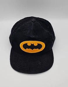Vintage 1964 BATMAN : DC Comics Patch Corduroy Black Adjustable Dad Hat Cap - Picture 1 of 18
