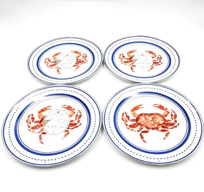 Juego de 4 placas de cargador de esmalte Golden Rabbit Red Crab 12,5" NUEVO Foto 1 de 4