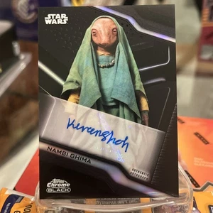 2022 Topps Chrome Black Star Wars Kiran Shah as Nambi Ghima Auto - Picture 1 of 2