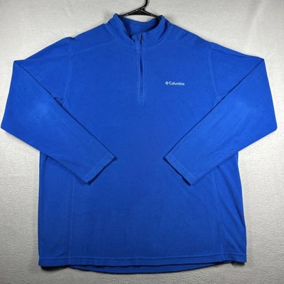 Columbia Pullover Herren XL blau Fleecepullover Quarter Zip leicht Outdoor - Bild 1 von 4