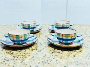 Zuppiere e piatti 8” vintage 8 pezzi doppio manico 4,5” fatti a mano e dipinti Italia - Foto 1 di 23