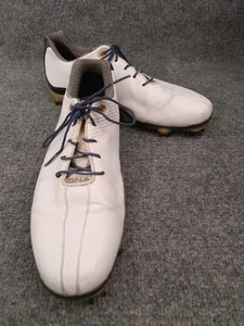 FootJoy Golf Shoes Mens 9M White Blue DNA 53437 Performance Leather Soft Spike - Picture 1 of 13