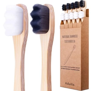 Bamboo Micro-Nano Toothbrushes, Extra Soft Toothbrush with 20000 Bristles Des... - Picture 1 of 8