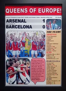 Arsenal 1 Barcelona 0 - 2025 Women's Champions League final - souvenir print - Picture 1 of 5