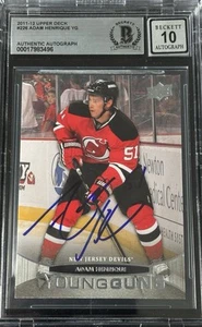 ADAM HENRIQUE SIGNED 2011/12 UD YOUNG GUNS RC CARD #226 BAS AUTOGRAPH GRADE 10 - Picture 1 of 2