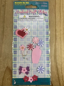 Handmade Craft Stickers Flowers In Vase Heart Stars Bow Acid Lignin Free - Picture 1 of 4