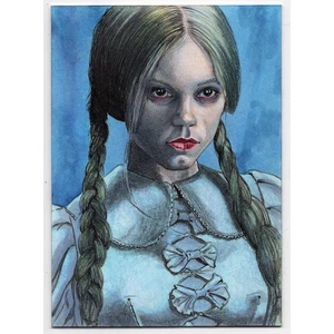 Jenna Ortega Goody Adams sketch card From Netflix series Wednesday By W. Crabb - Picture 1 of 2