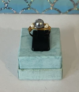 Glass Pearl Wire Wrapped Ring - Picture 1 of 5