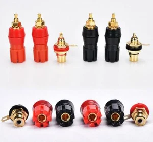 Un juego de terminales de altavoces Hifi amplificador + RCA (4 piezas terminales + 2 piezas RCA) - Imagen 1 de 3