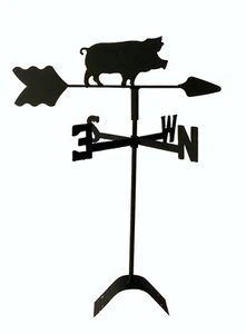 pig weathervane black wrought iron look roof mount made in usa TLS1032RM - Bild 1 von 2