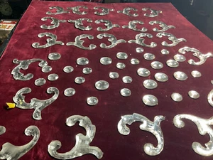 58 Pcs LOT Art Deco Beveled Edge Floral Etched Mirrors Puzzle 4 Designs & Games - Picture 1 of 15