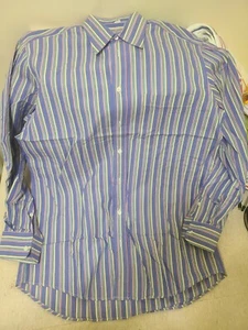 Luciano Barbera Herren Hemd mehrfarbig gestreift mit gespreiztem Kragen 39 - Bild 1 von 6