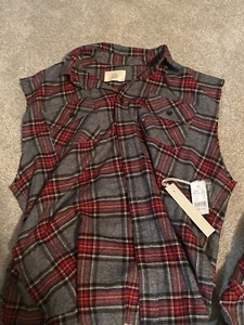 Fear Of God x Pacsun Collection Two Sleeveless Flannel with side hem Sz M NWT - Picture 1 of 3
