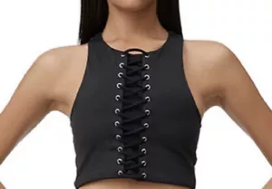 EUC All Fenix Nova Lace Up Sports Bra in Black Size Small Removable Padding - Picture 1 of 8