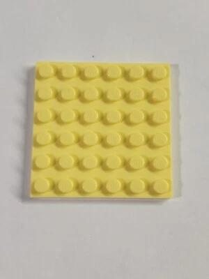 LEGO Parts ● Bright Light Yellow Plate 6 x 6 Square ● # 3958 ● QTY 1 - Image 1 of 2
