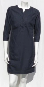 J JILL Indigo Blue Chambray Stretch Cotton Shirtdress Tunic Shift Dress sz XS S - Picture 1 of 5