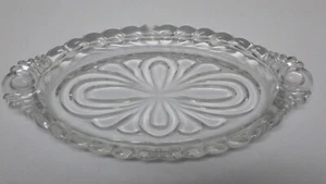 Cambridge Glass CAPRICE Clear Tray Oval Handled for Mini Sugar & Creamer 7¾” - Picture 1 of 4