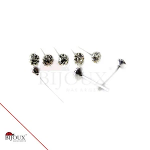 8 Orecchino Naso Piercing Nasino in Argento 925 Brillantino Incastonato 2,5 mm - Foto 1 di 1