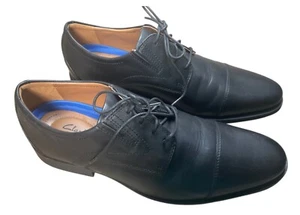 SALE New Men’s size 12 W CLARKS Tilden Wing Oxford SHOES black … - Picture 1 of 10
