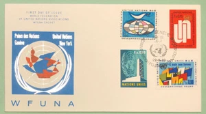 WFUNA Cachet United Nations 1970 Geneva UN 4 Definitive Stamps FDC - Picture 1 of 2