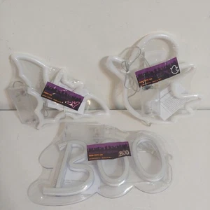 3 Target 2023 Halloween Hanging Faux Neon Sign Boo Ghost Bat Bullseye NEW - Picture 1 of 4